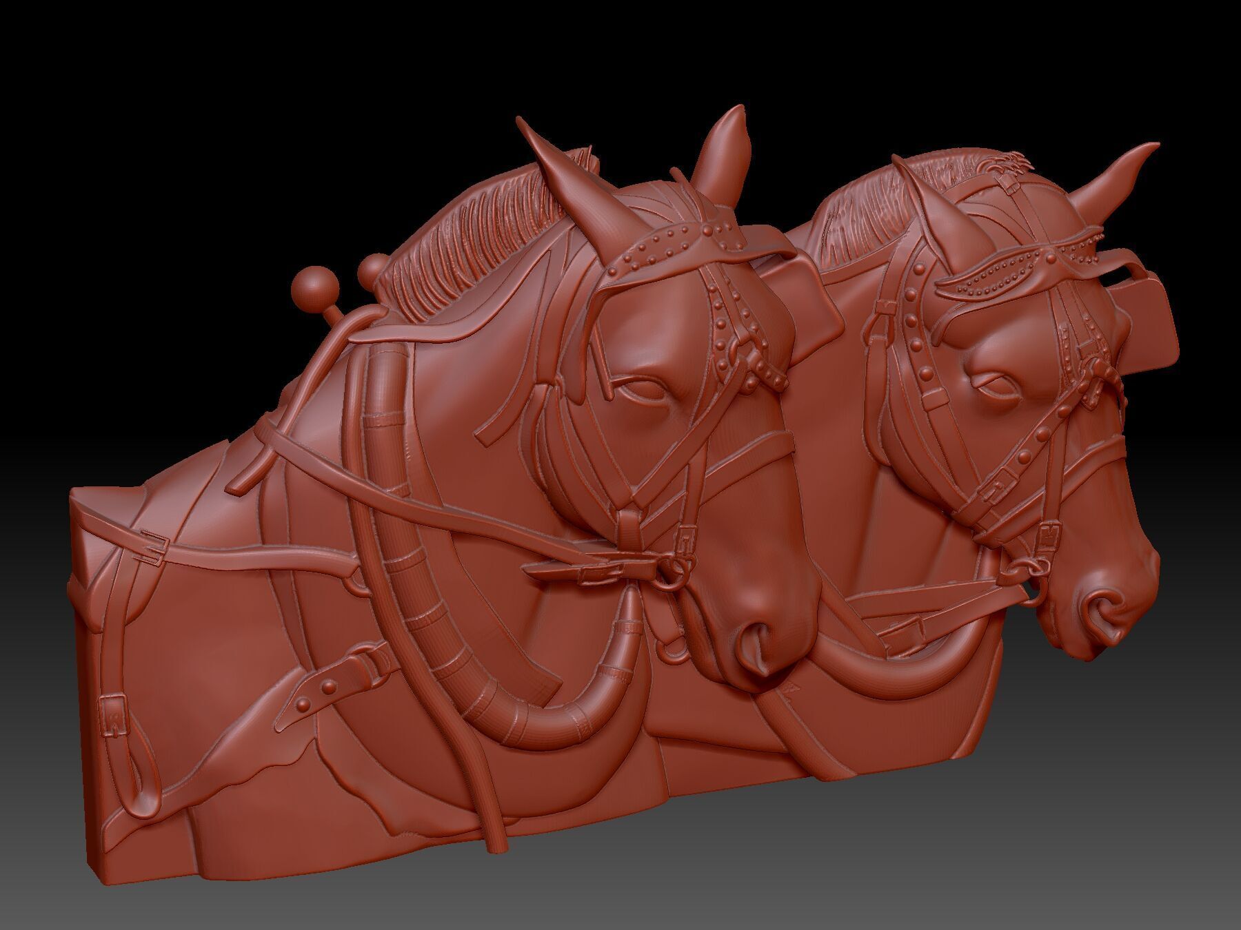 Horses 3D print model_4