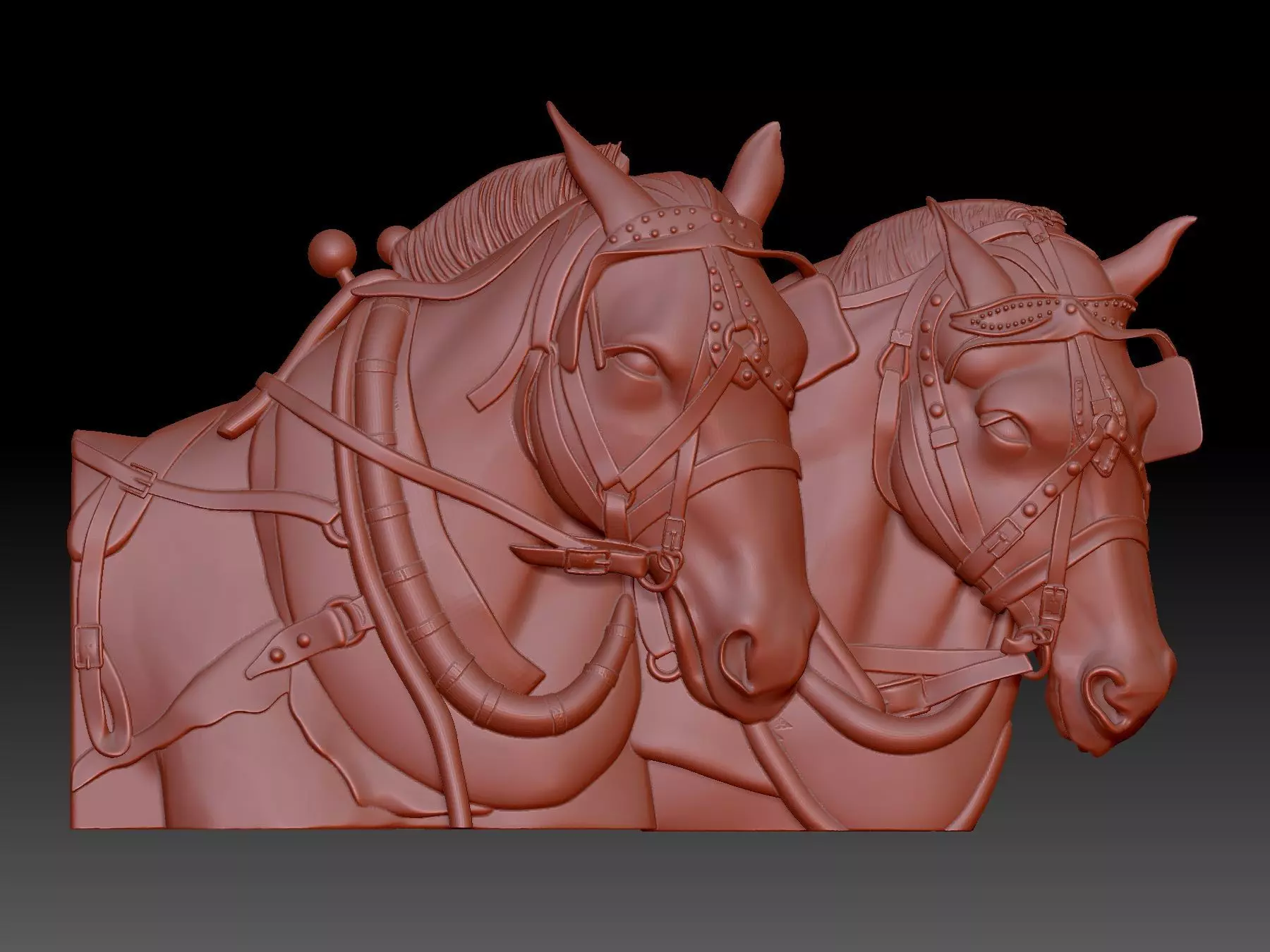 Horses 3D print model_0