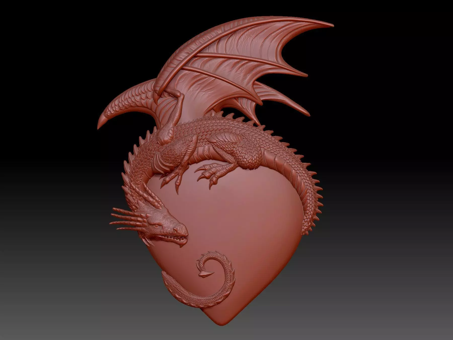 Dragon heart 3D print model_0