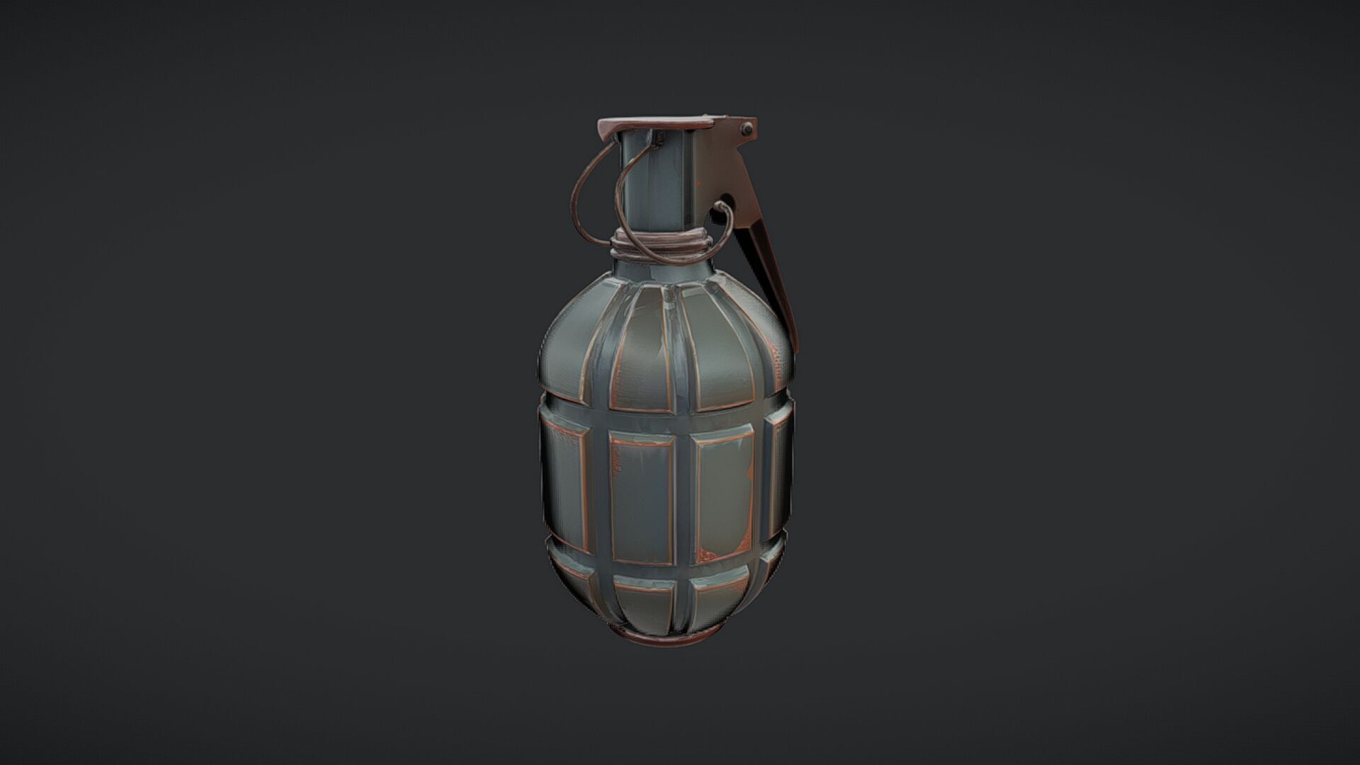 Military hand grenade 3D model_2