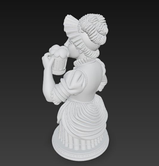 Graceful Moment Beer Drinking Lady 3D Model 3D print model_6