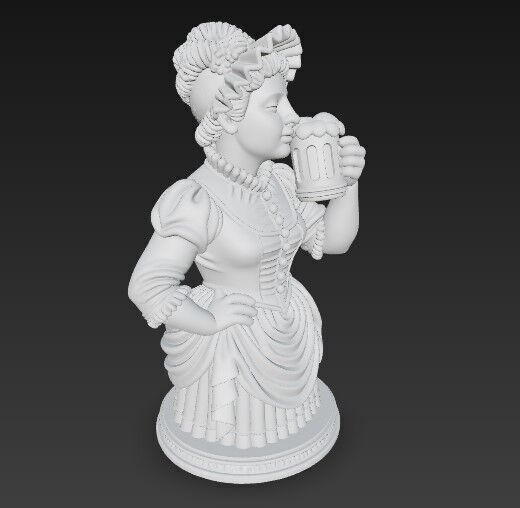 Graceful Moment Beer Drinking Lady 3D Model 3D print model_11