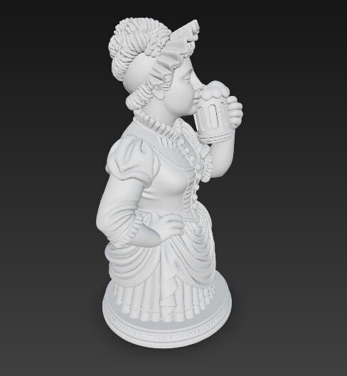 Graceful Moment Beer Drinking Lady 3D Model 3D print model_12