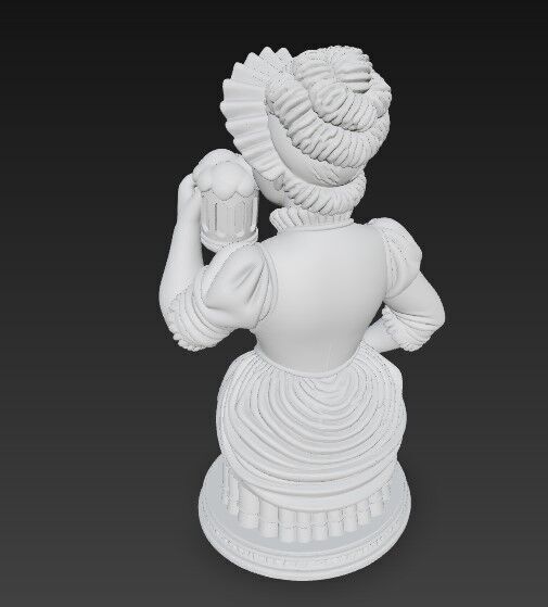 Graceful Moment Beer Drinking Lady 3D Model 3D print model_5