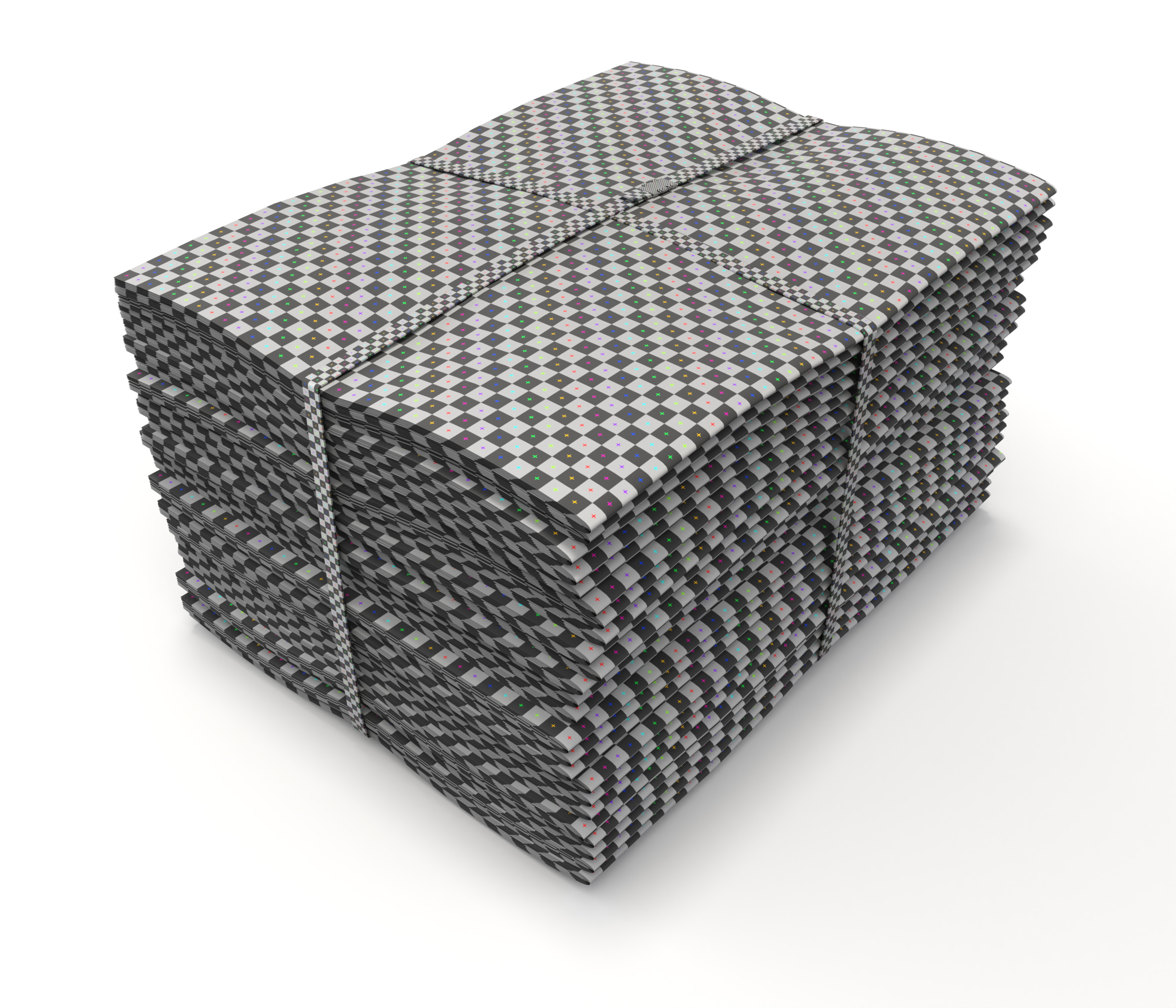 Folded Newspapers Stack 3D model_9