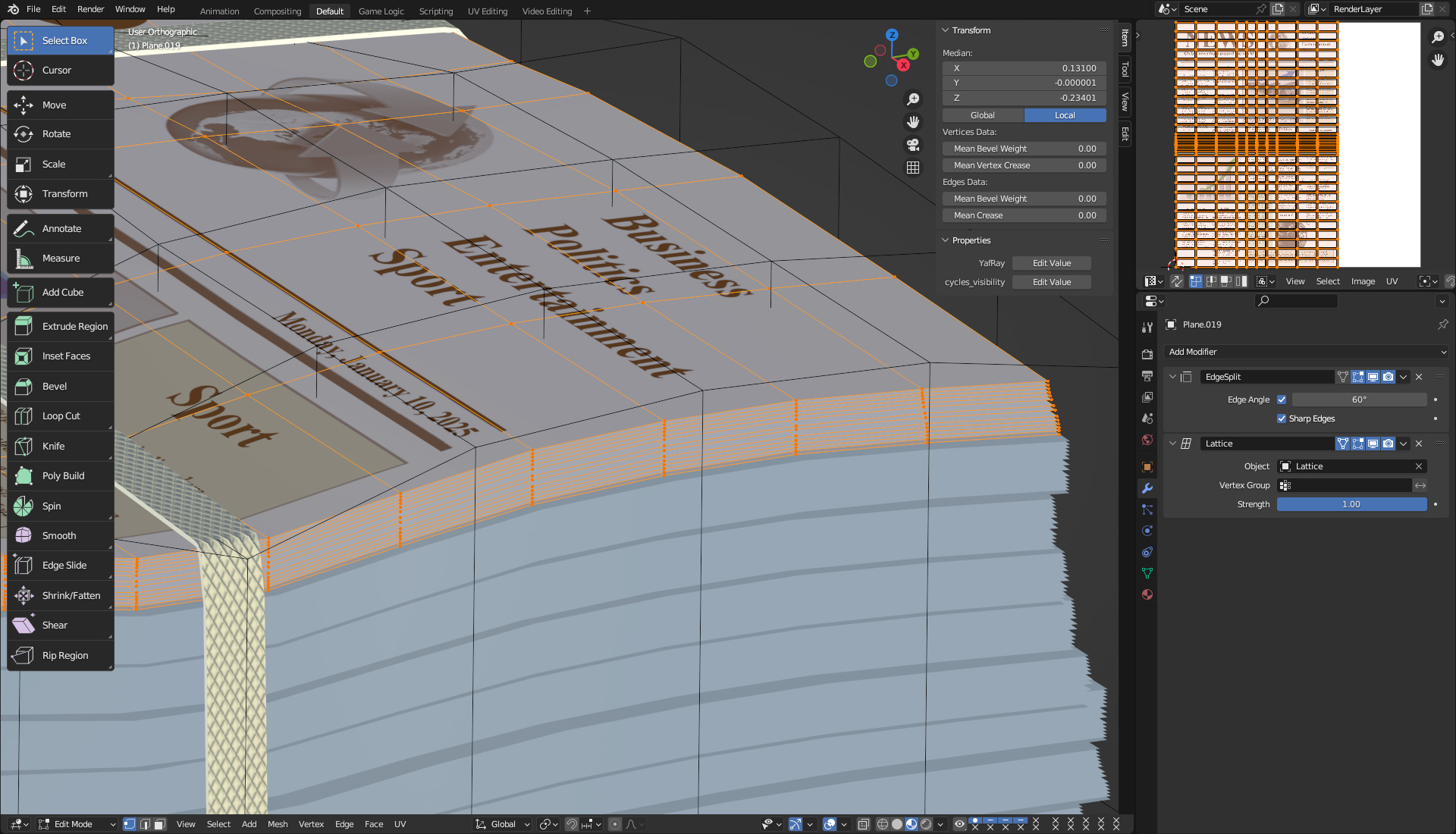 Folded Newspapers Stack 3D model_12