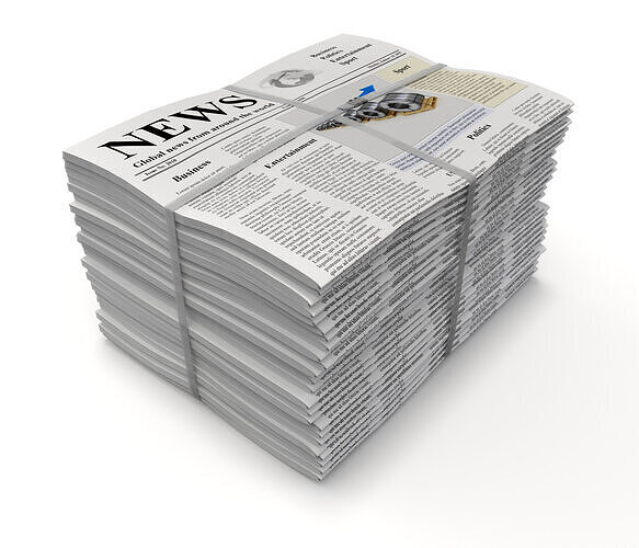 Folded Newspapers Stack 3D model