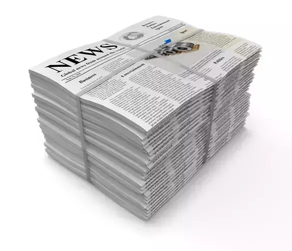 Folded Newspapers Stack 3D model