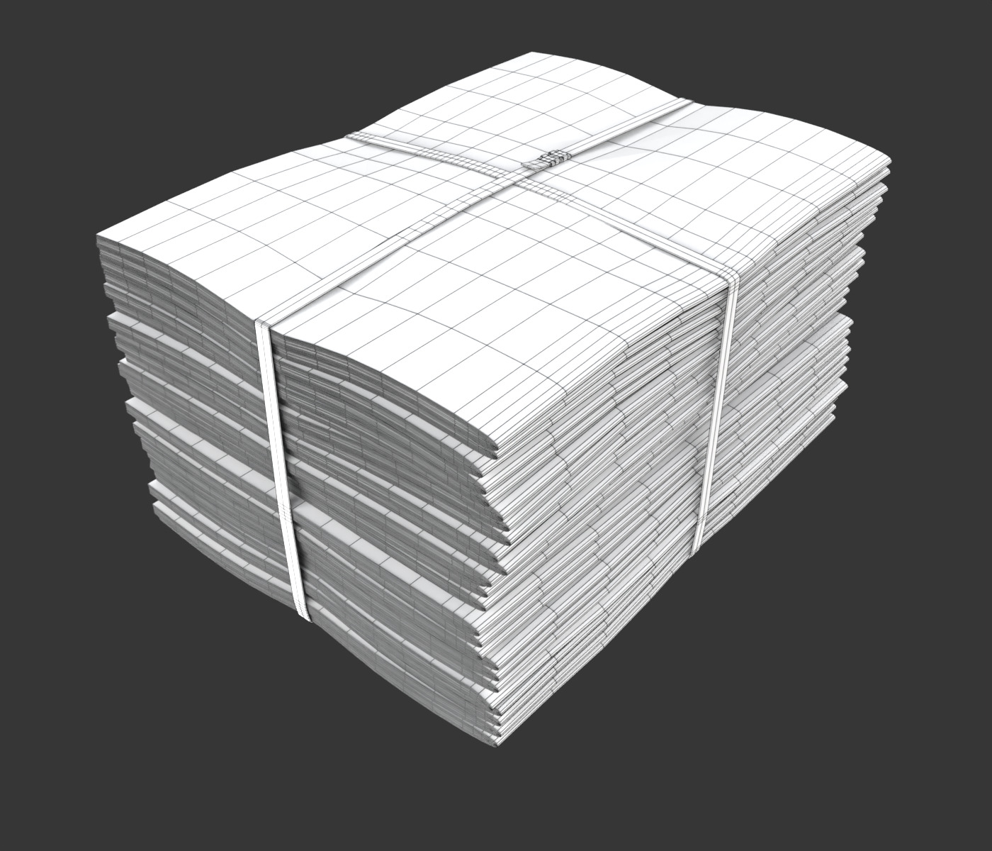 Folded Newspapers Stack 3D model_15