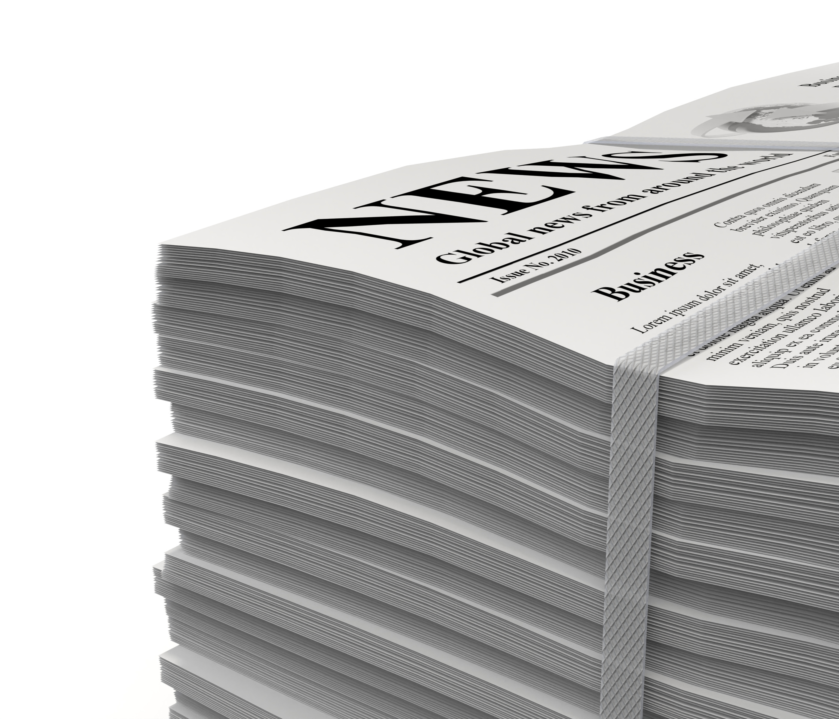 Folded Newspapers Stack 3D model_7