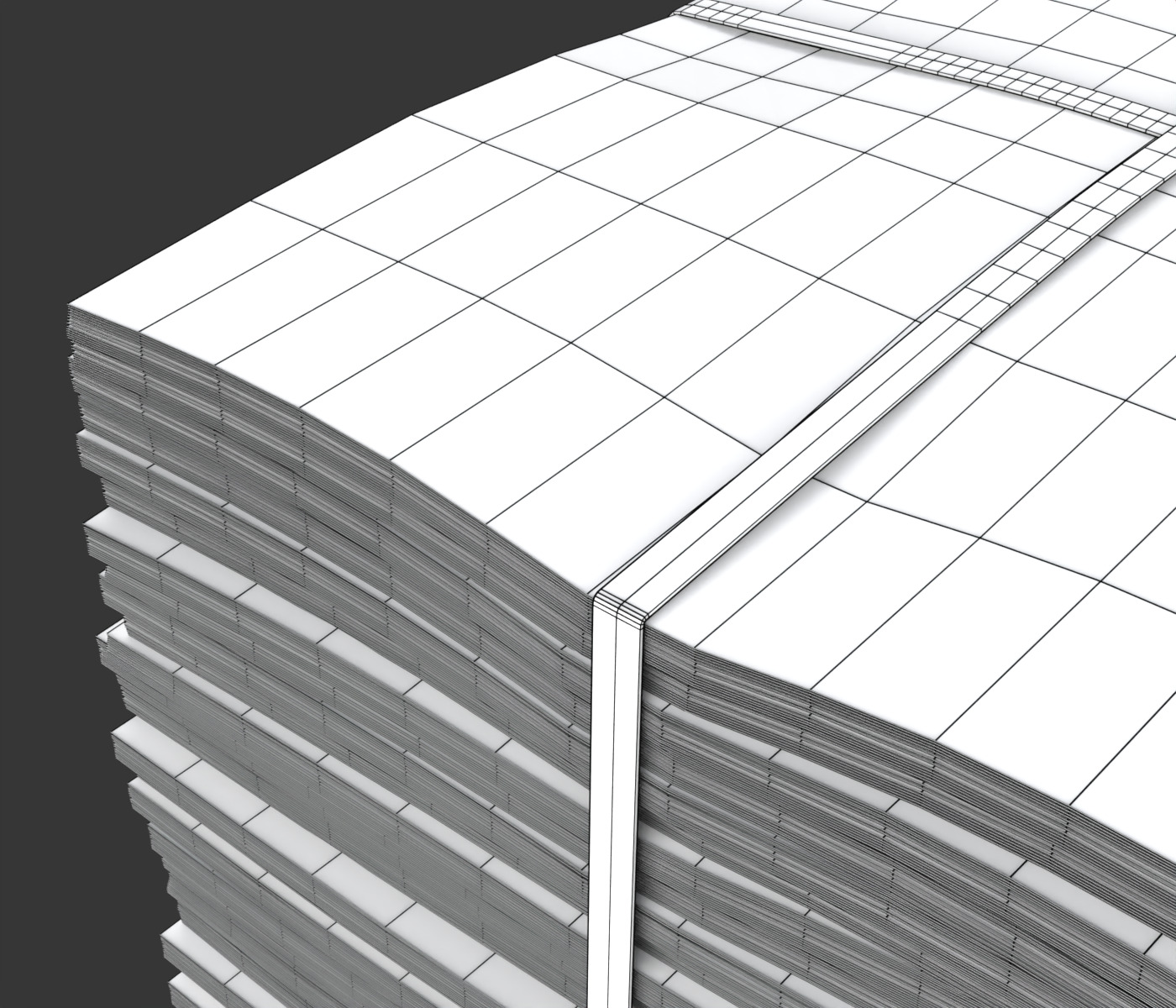 Folded Newspapers Stack 3D model_17