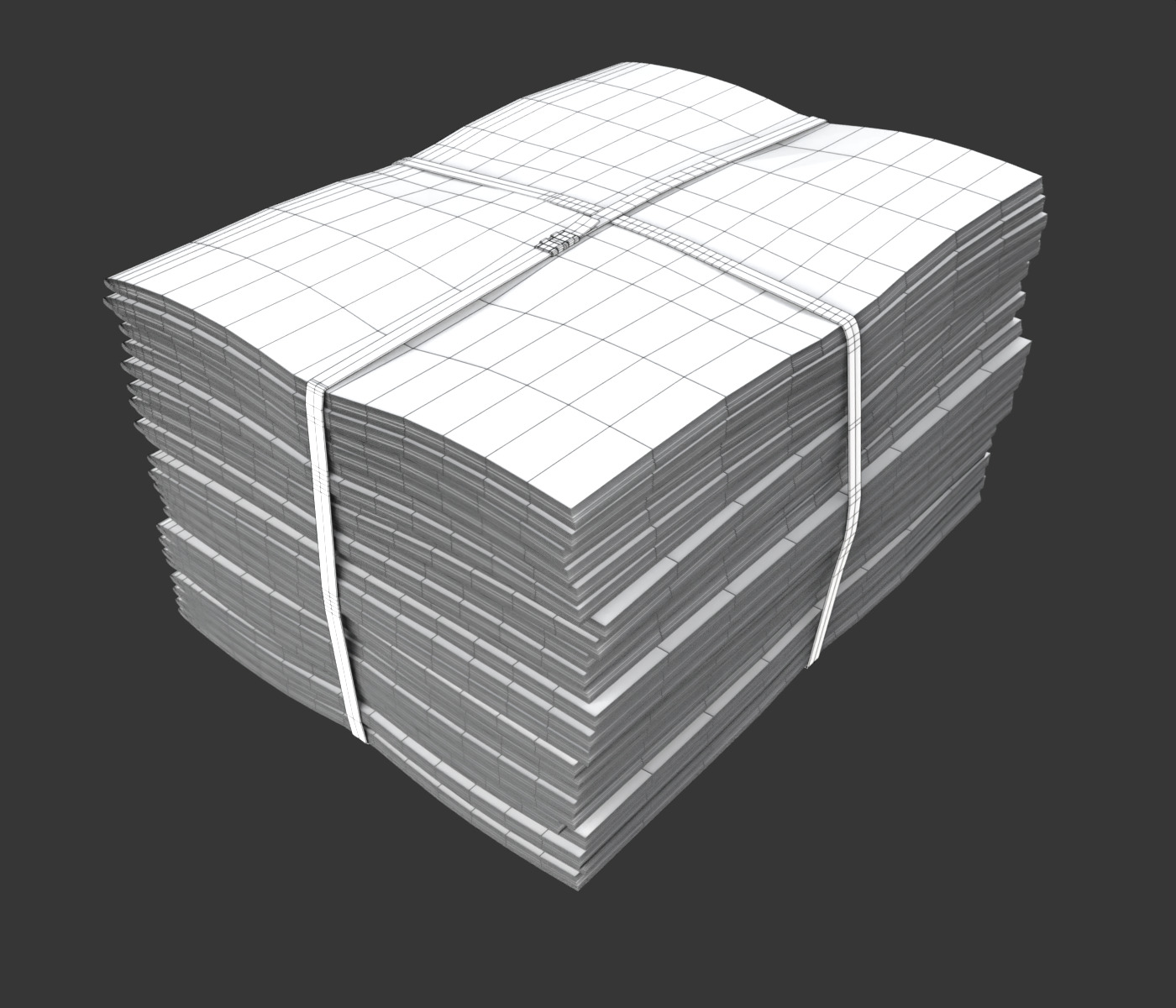Folded Newspapers Stack 3D model_16
