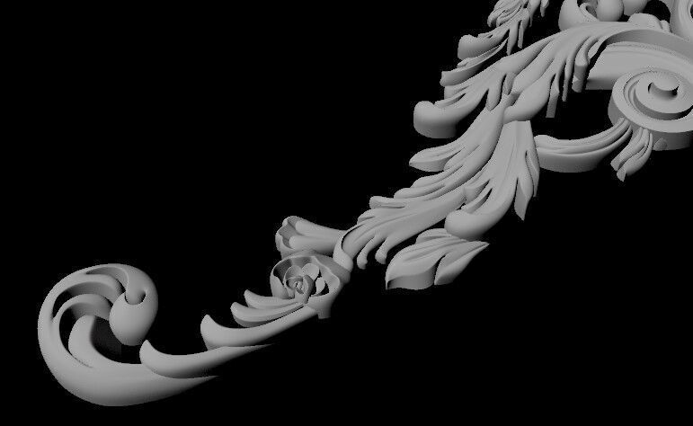 Central decor ornament for furniture 3D model_3