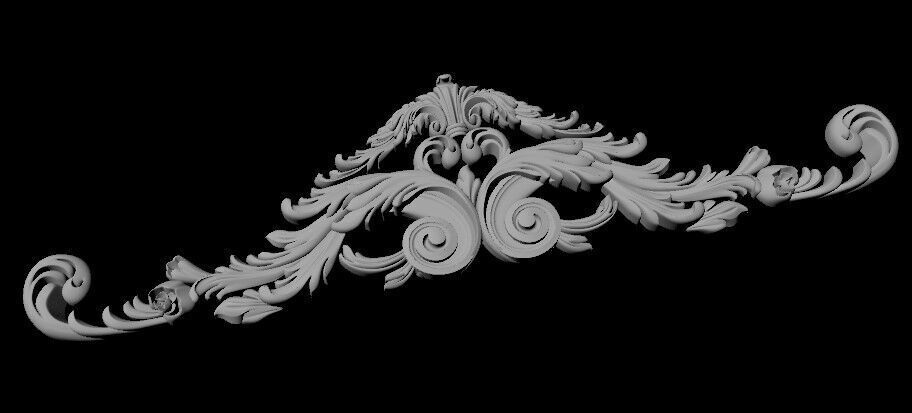 Central decor ornament for furniture 3D model_2