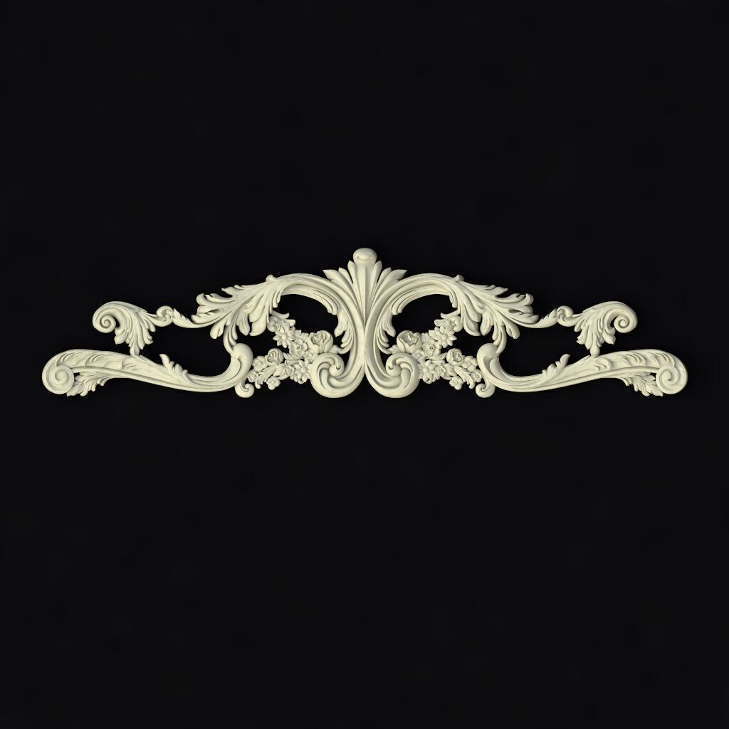 Central decor ornament for furniture 3D model_1