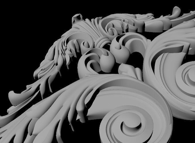 Central decor ornament for furniture 3D model_4