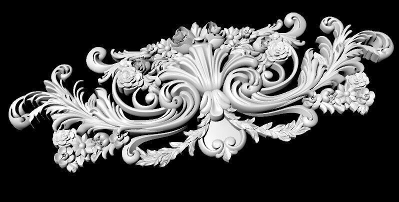 Central decor ornament for furniture 3D model_2