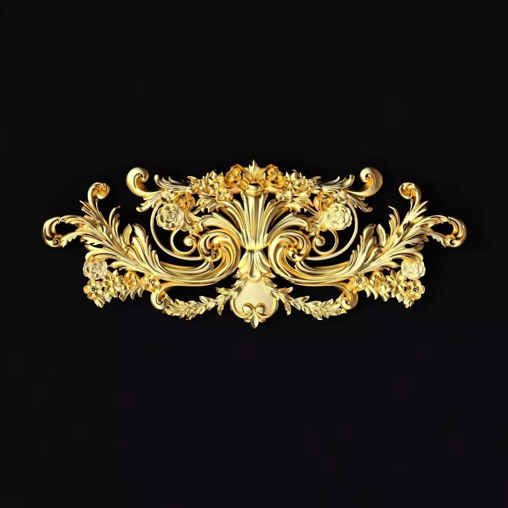 Central decor ornament for furniture 3D model_0