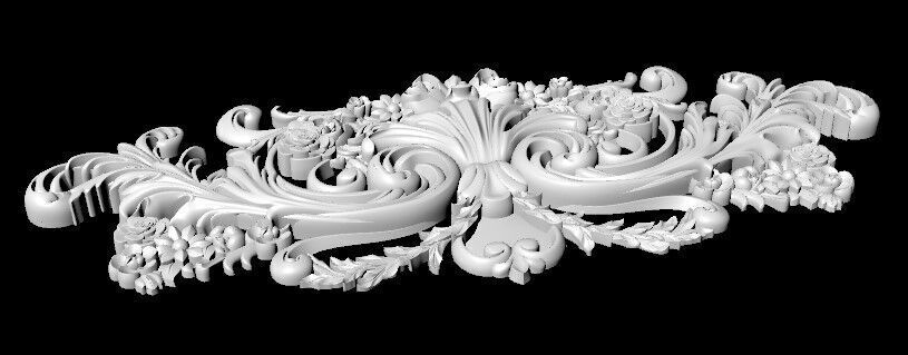 Central decor ornament for furniture 3D model_3