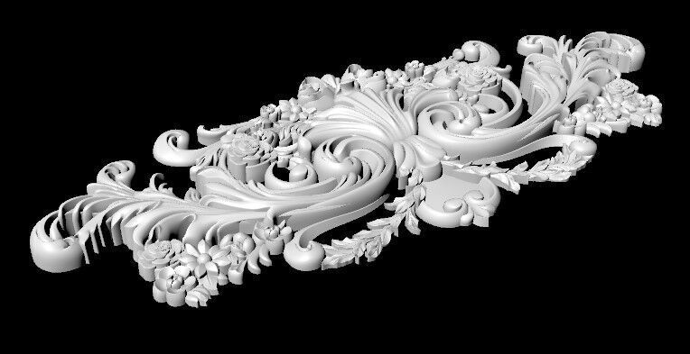 Central decor ornament for furniture 3D model_4