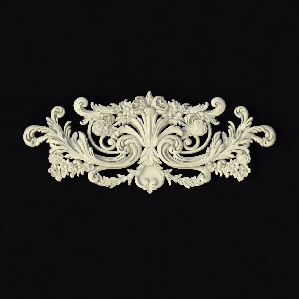 Central decor ornament for furniture 3D model_1