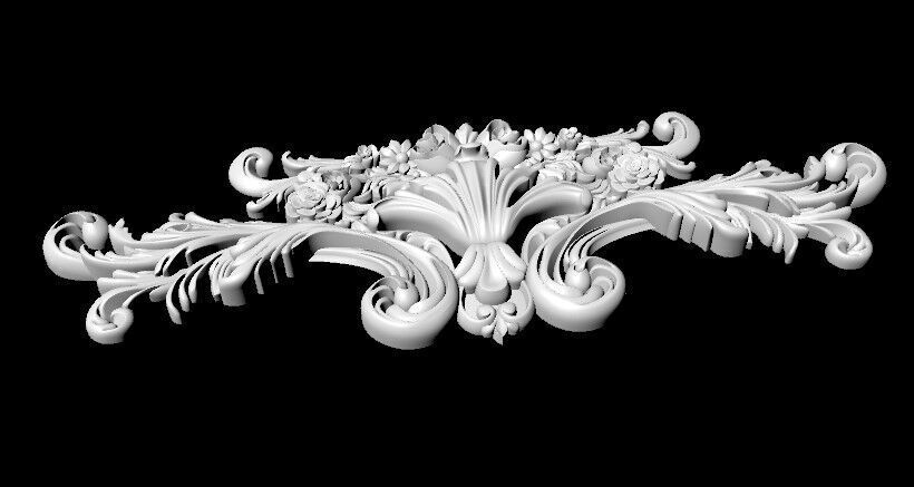 Central decor ornament for furniture 3D model_2