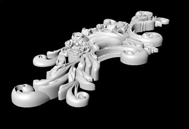 Central decor ornament for furniture 3D model_4