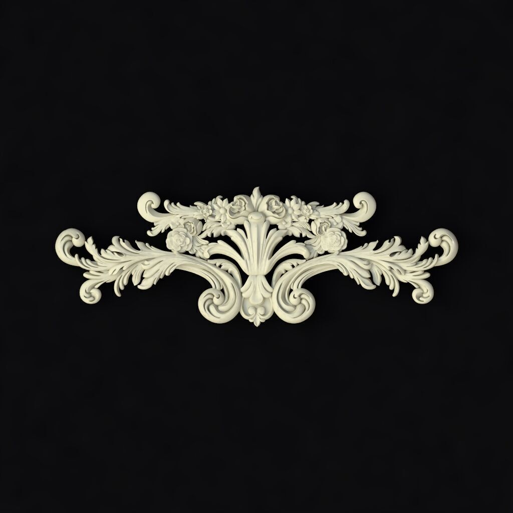 Central decor ornament for furniture 3D model_1