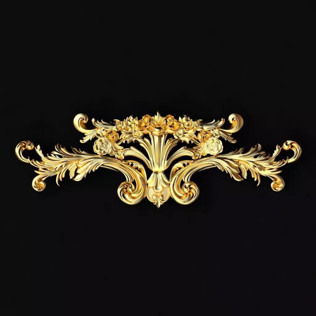 Central decor ornament for furniture 3D model_0