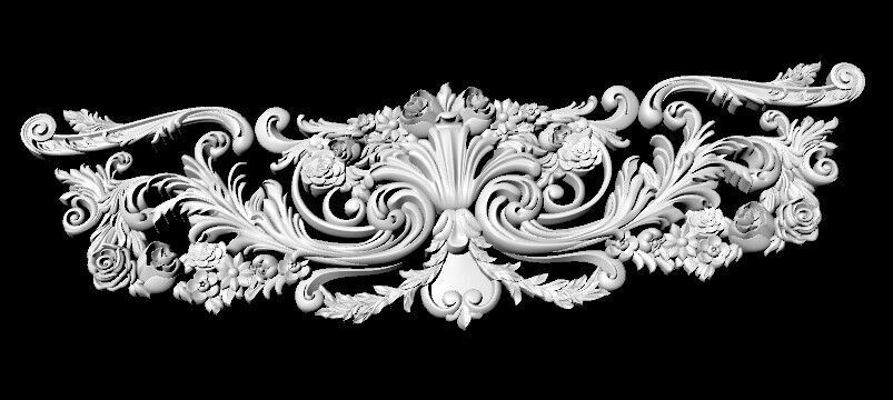 Central decor ornament for furniture 3D model_2