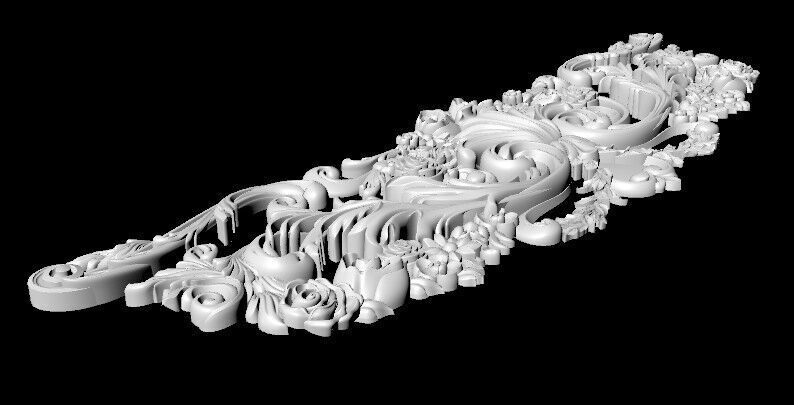 Central decor ornament for furniture 3D model_4