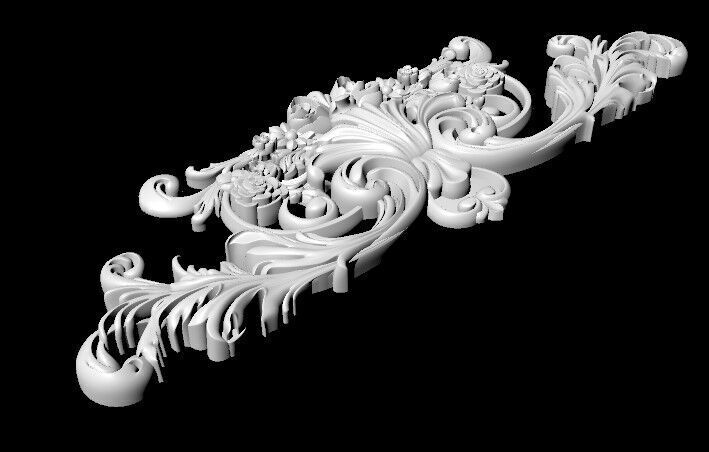 Central decor ornament for furniture 3D model_4