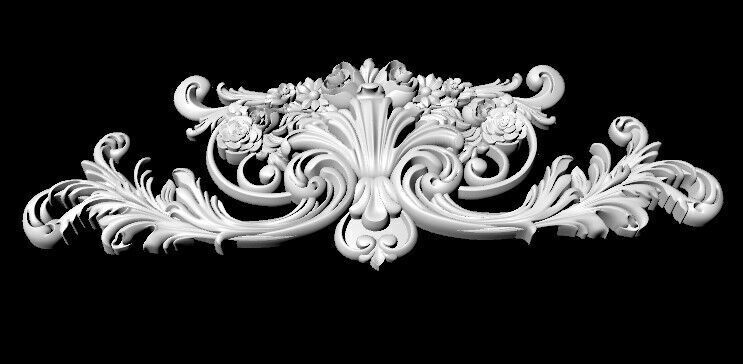 Central decor ornament for furniture 3D model_2