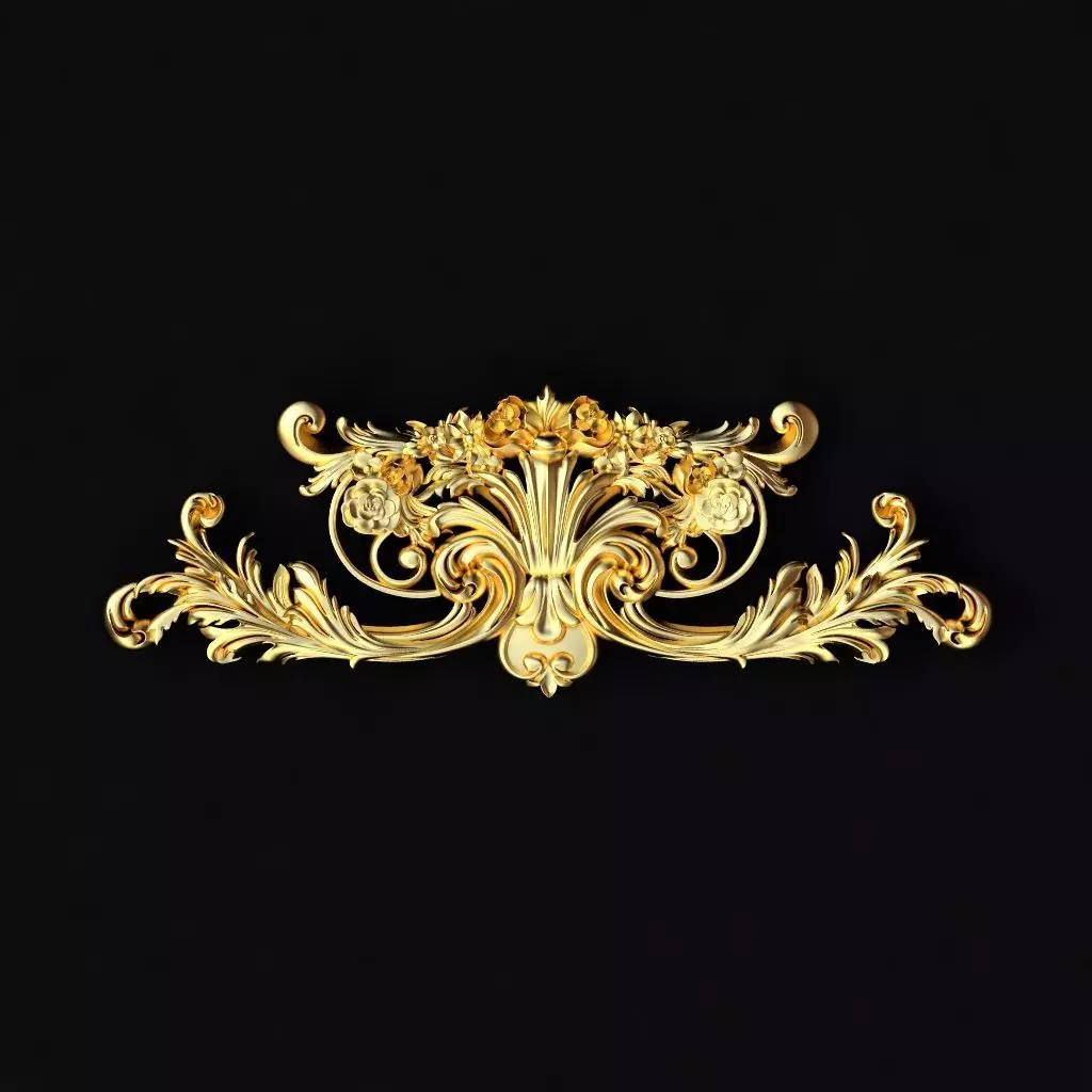 Central decor ornament for furniture 3D model_0