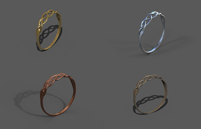High-Quality 3D Ring Model Pack 4 Low-poly 3D model