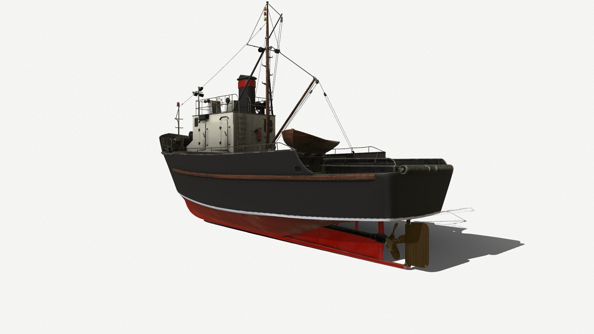Fishing Boat PBR Low-poly 3D model_4