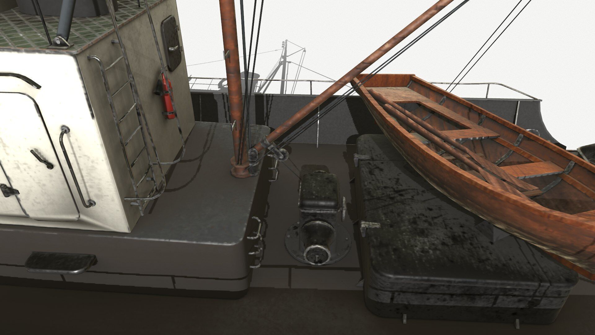 Fishing Boat PBR Low-poly 3D model_13