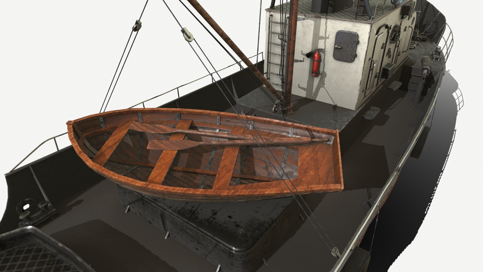 Fishing Boat PBR Low-poly 3D model_14