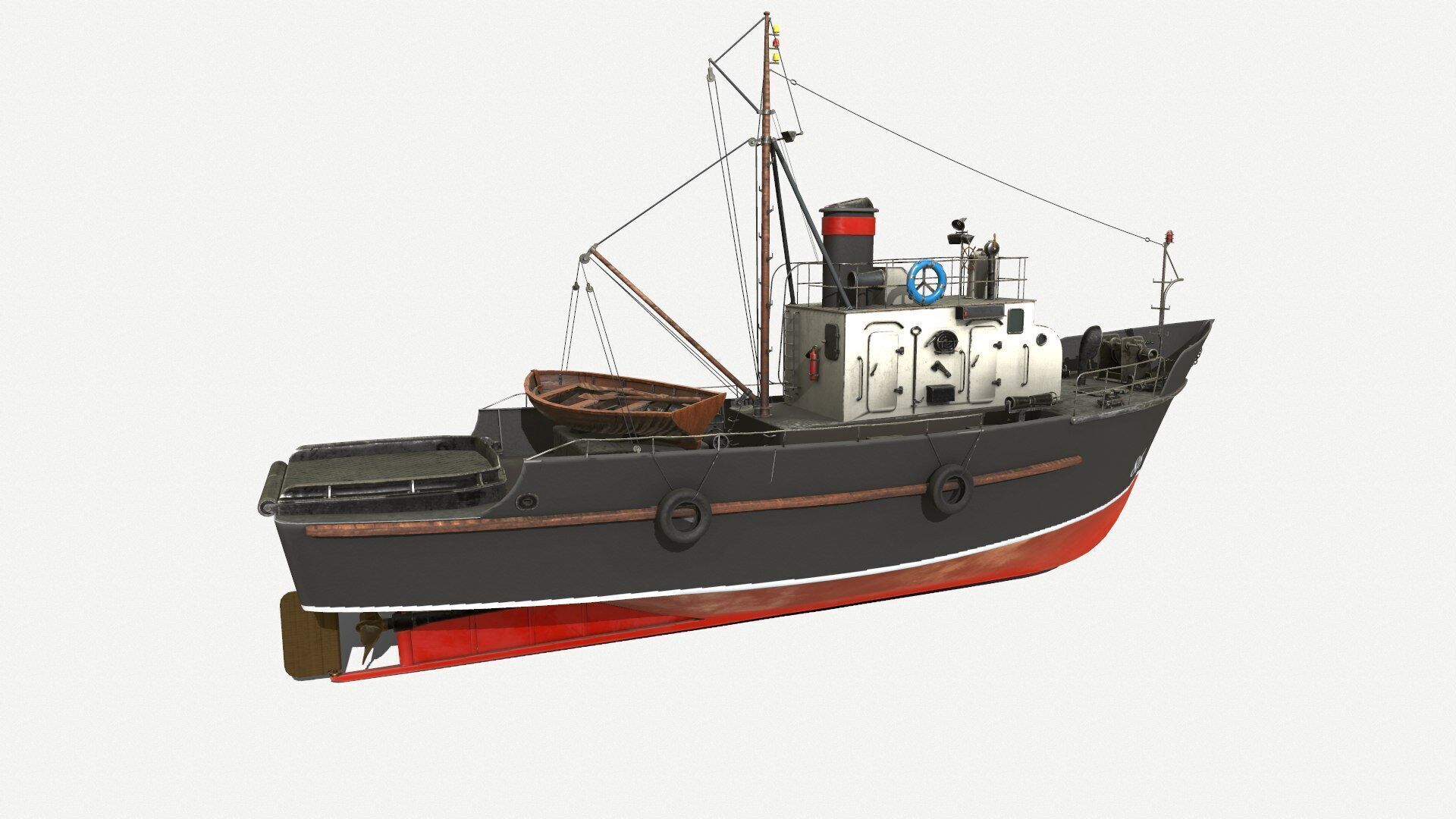 Fishing Boat PBR Low-poly 3D model_7