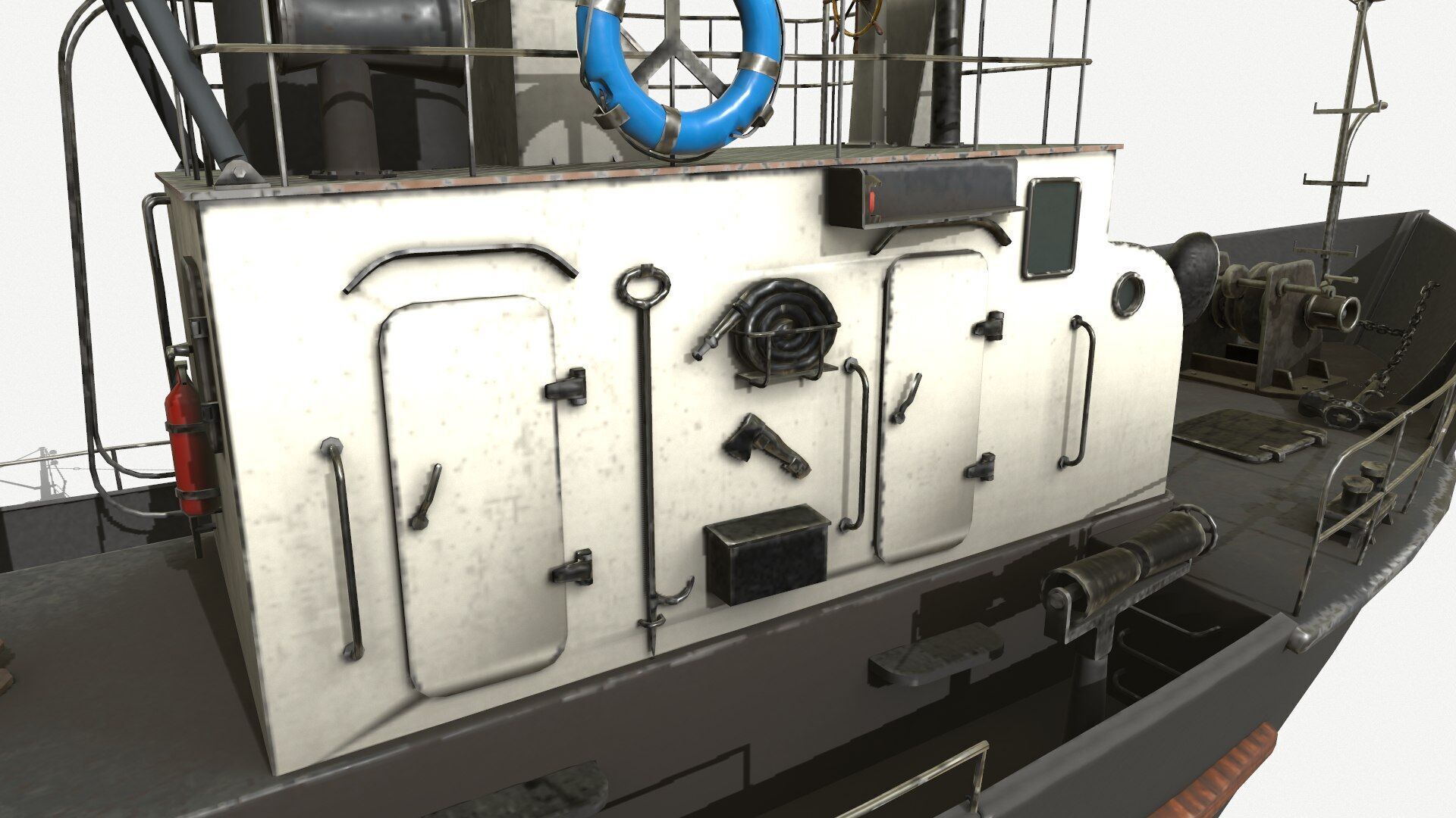 Fishing Boat PBR Low-poly 3D model_15