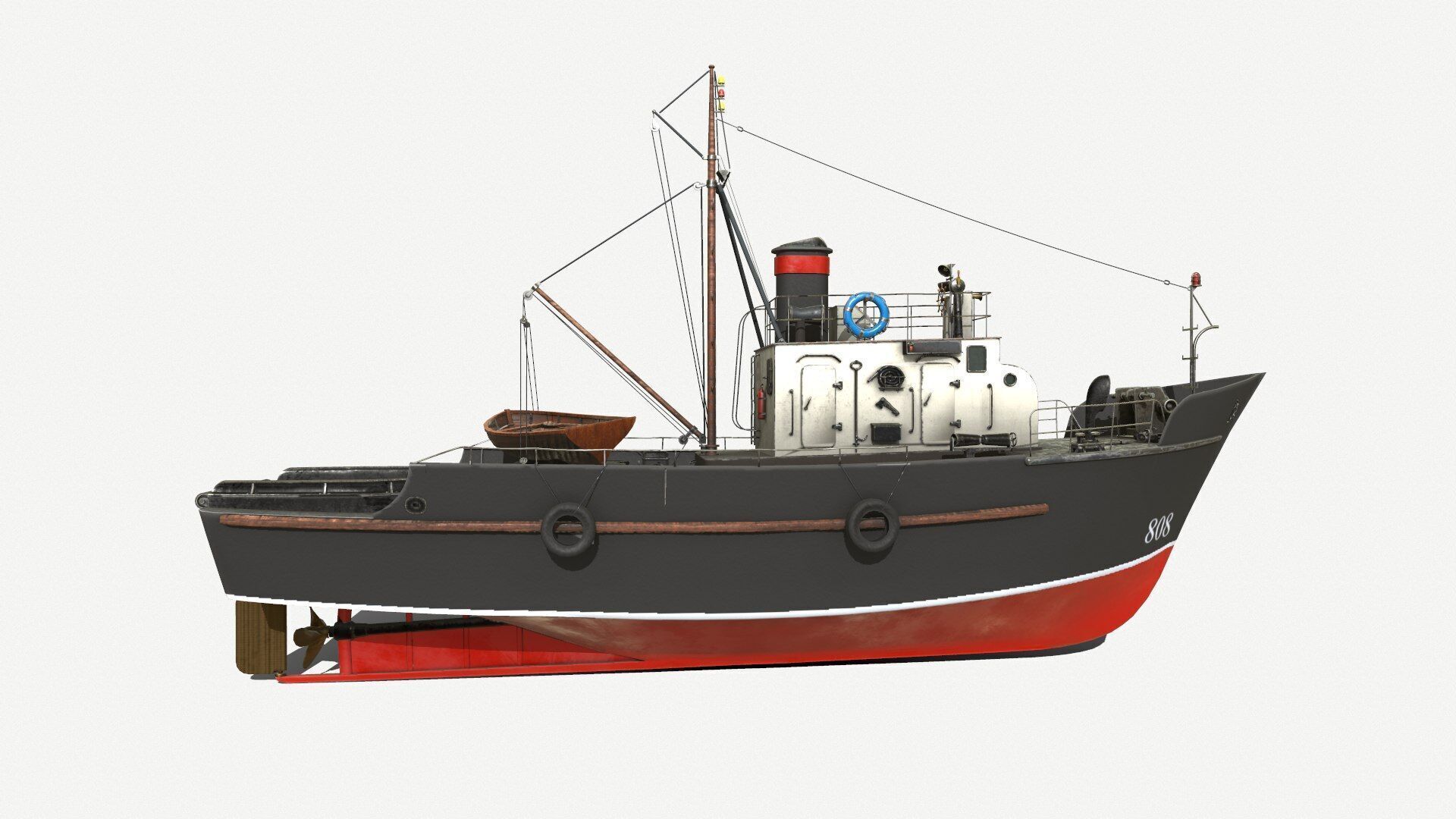 Fishing Boat PBR Low-poly 3D model_8