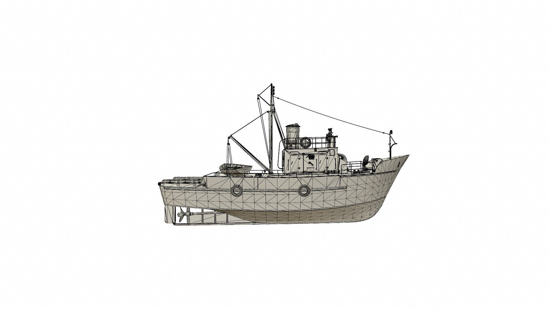 Fishing Boat PBR Low-poly 3D model_19