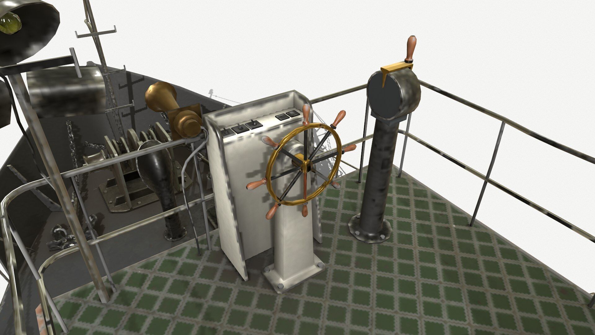 Fishing Boat PBR Low-poly 3D model_16