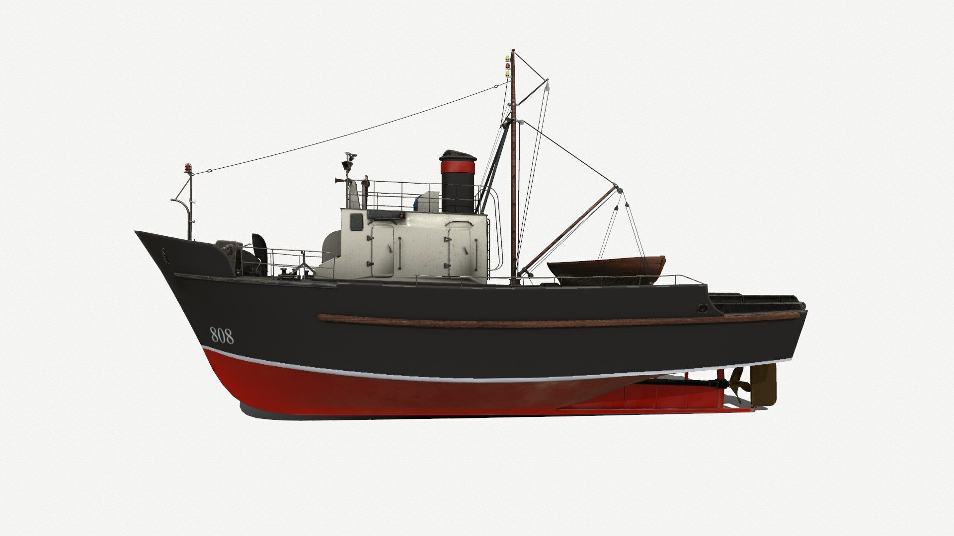 Fishing Boat PBR Low-poly 3D model_3