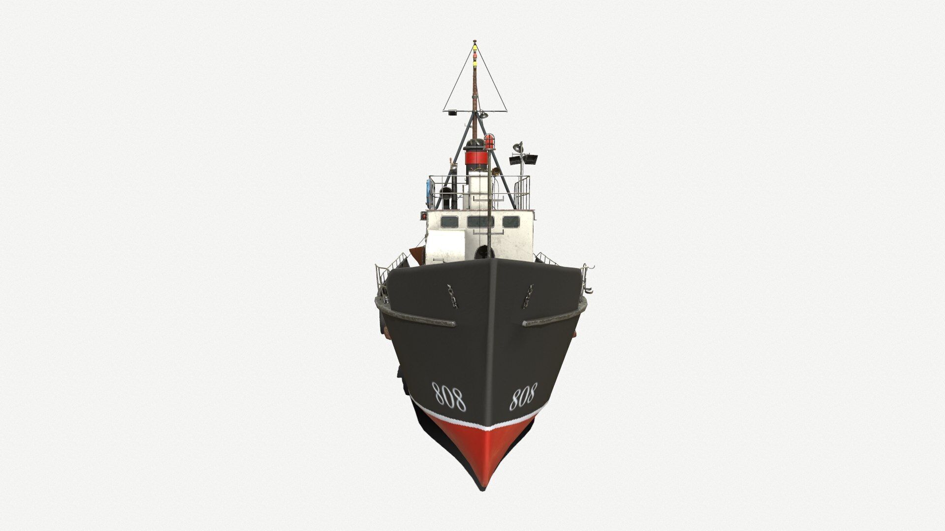 Fishing Boat PBR Low-poly 3D model_10