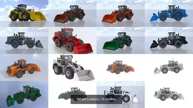 Wheel Loaders 3D Model Collection