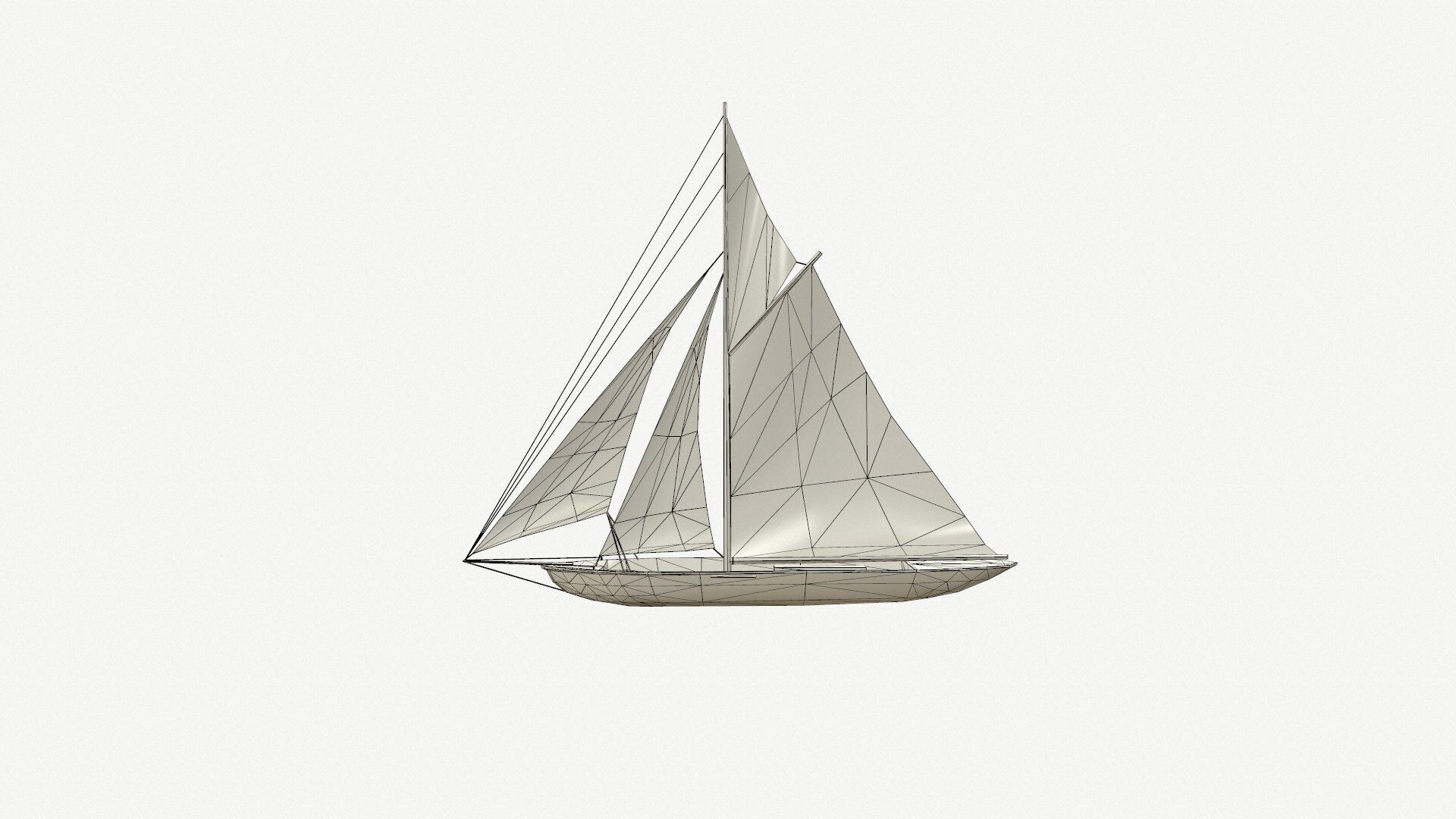 Sailboat Low-Poly PBR Low-poly 3D model_7