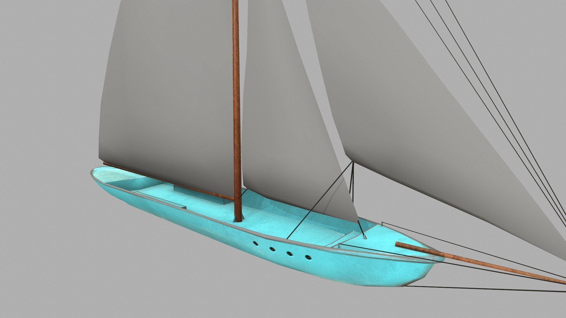Sailboat Low-Poly PBR Low-poly 3D model_5