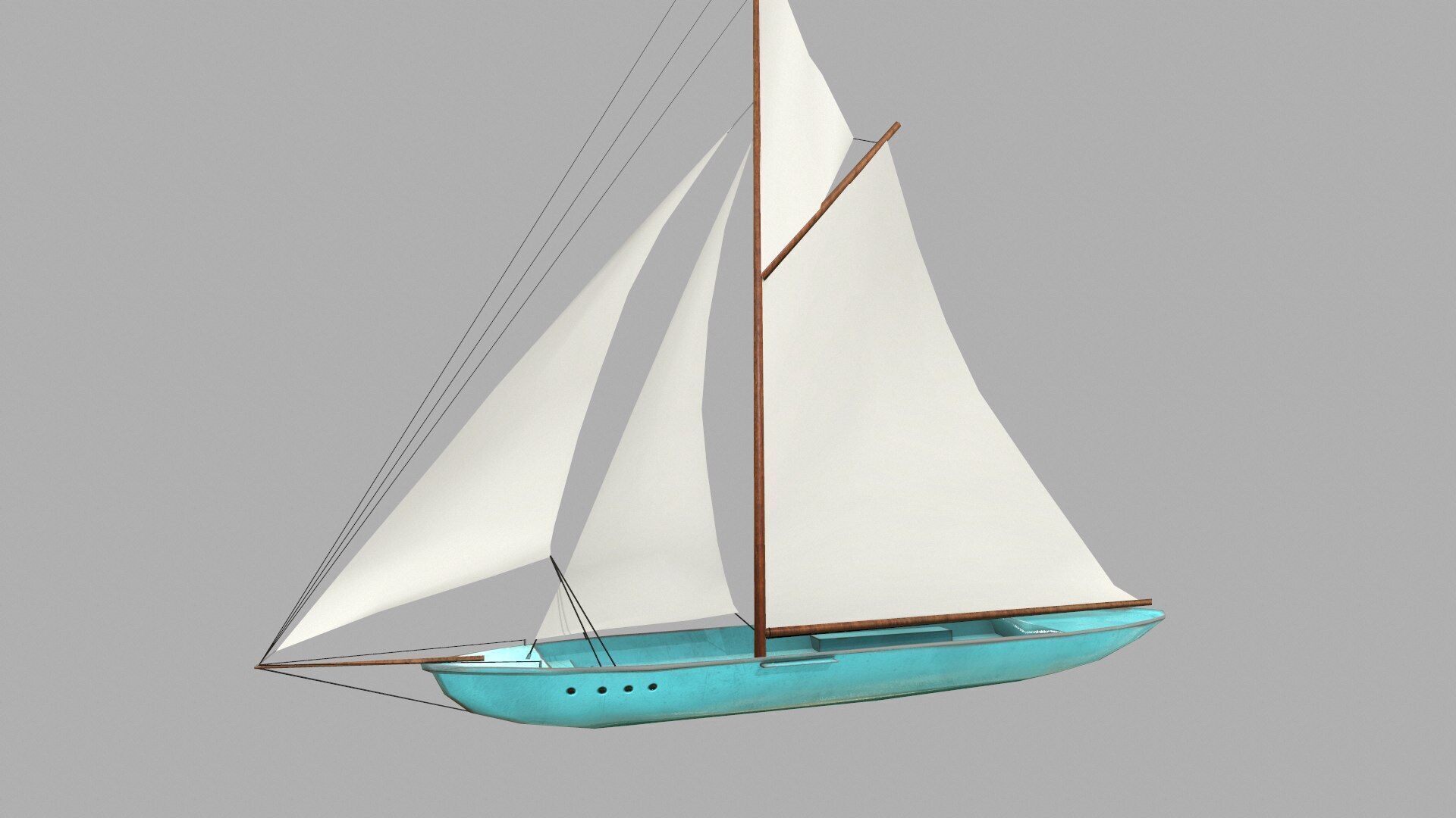 Sailboat Low-Poly PBR Low-poly 3D model_1