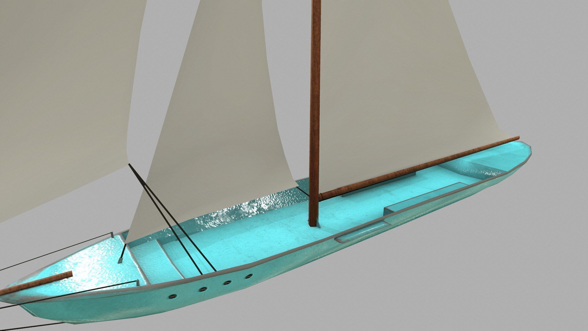 Sailboat Low-Poly PBR Low-poly 3D model_6